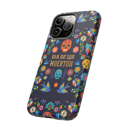 Colorful Dia de los Muertos Phone Case, Skull Design, Floral Phone Cover, Sugar Skull Accessories, Day of the Dead Gift