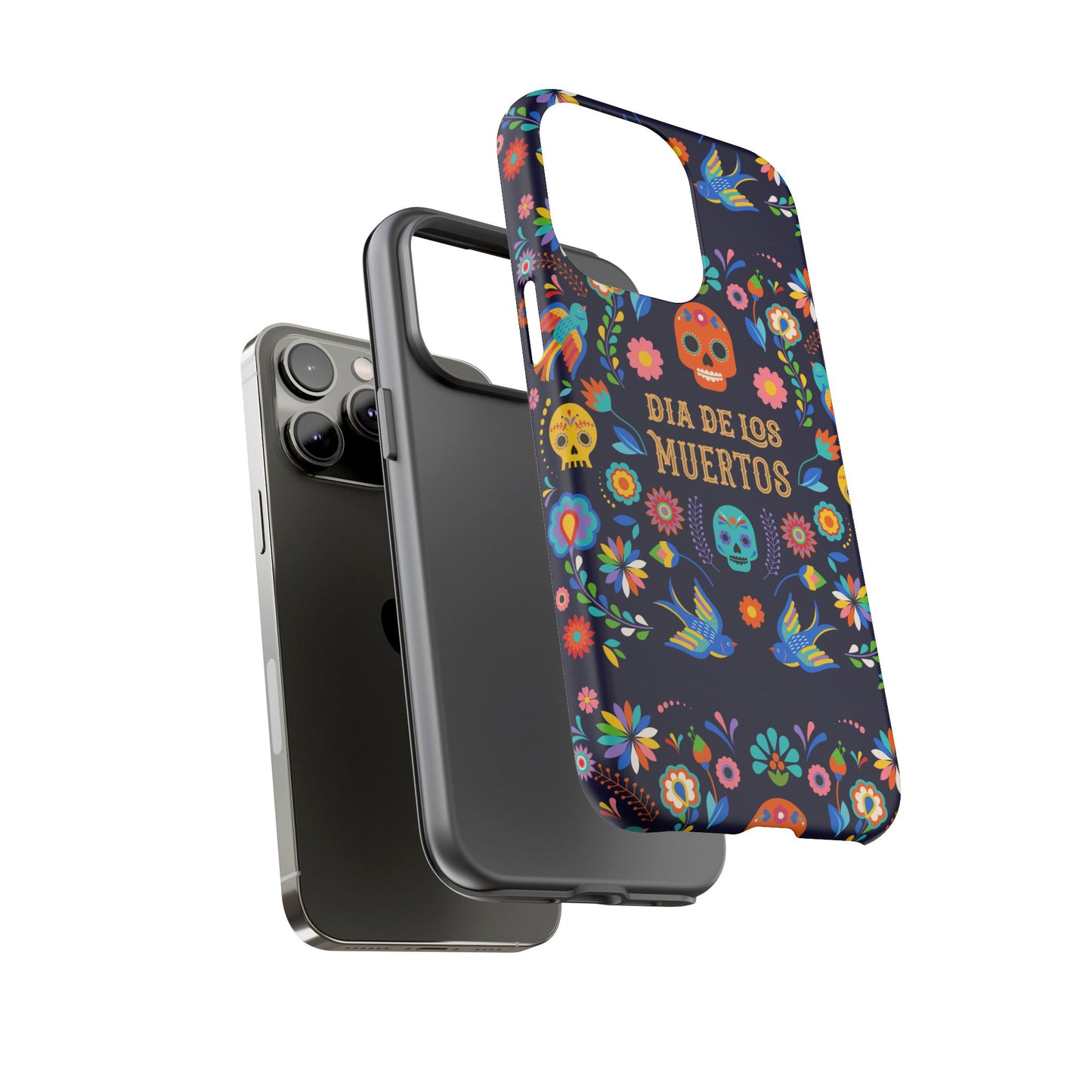 Colorful Dia de los Muertos Phone Case, Skull Design, Floral Phone Cover, Sugar Skull Accessories, Day of the Dead Gift