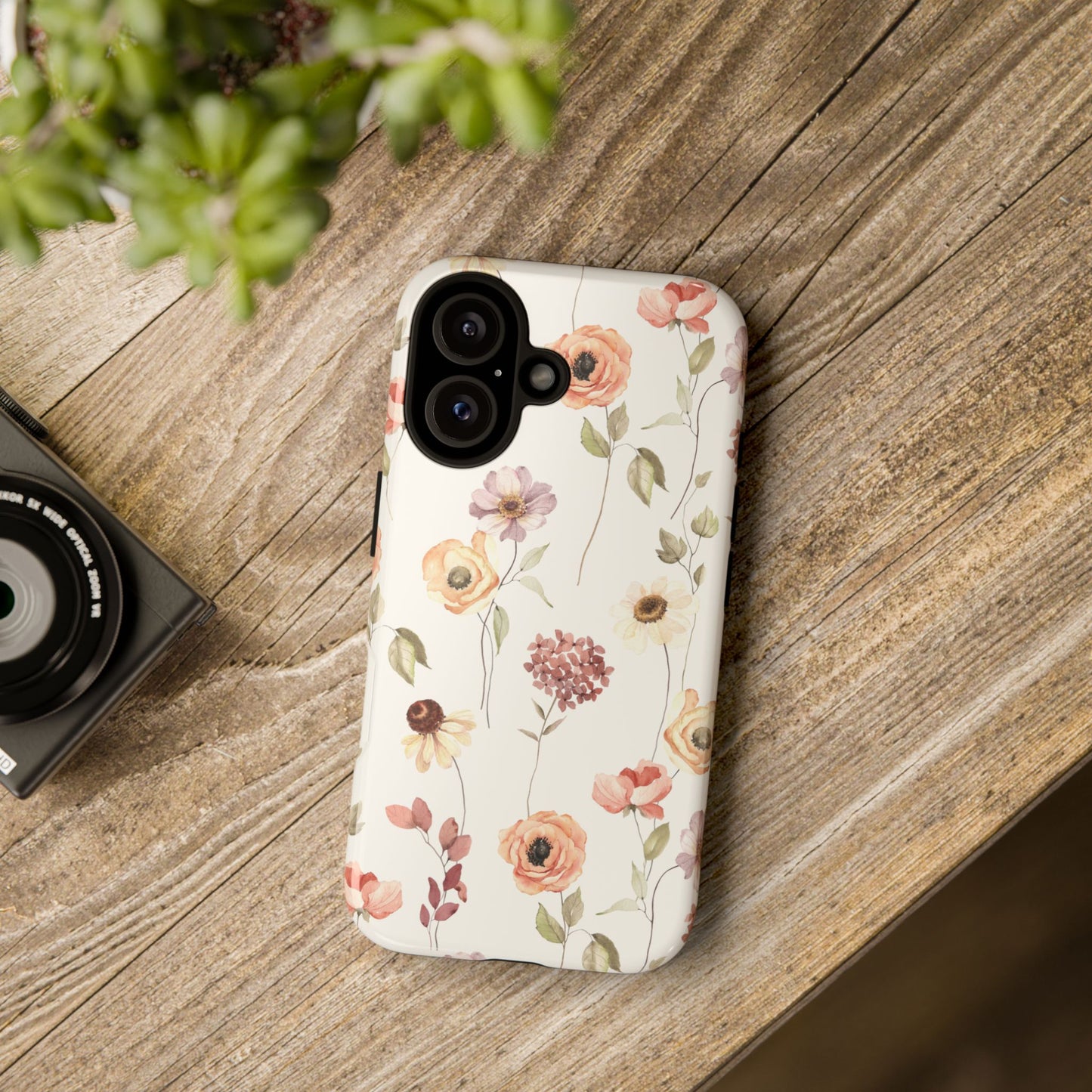 Floral Phone Case, Cute Flower Cover, Botanical Tough Case, Protective Smartphone Shell, Chic Floral Design, Trendy iPhone Case