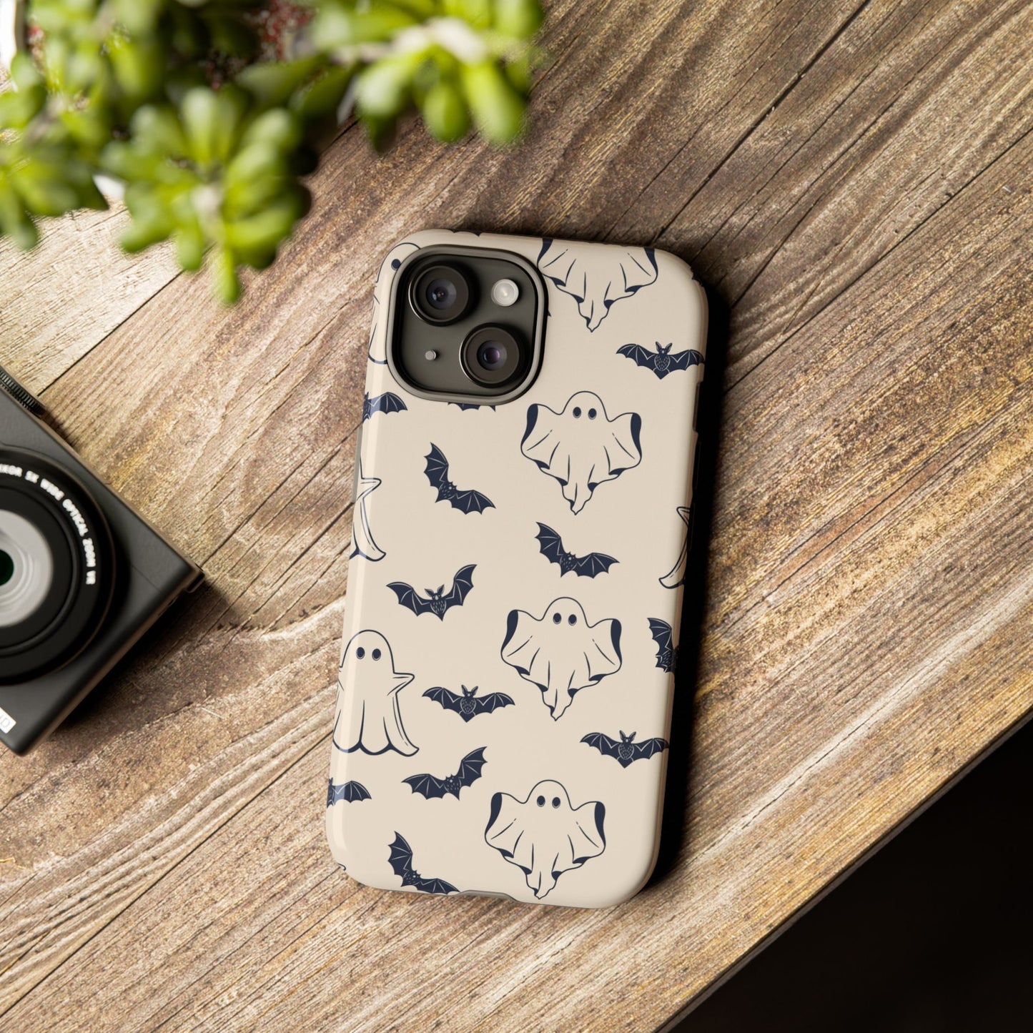 Halloween Phone Case, Ghosts and Bats, Cute Phone Cover, Spooky Accessories, Fall Decor, Gifts for Her, Halloween Party - MaisonThreadory