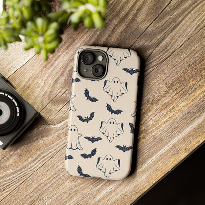 Halloween Phone Case, Ghosts and Bats, Cute Phone Cover, Spooky Accessories, Fall Decor, Gifts for Her, Halloween Party - MaisonThreadory