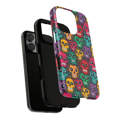 Phone Case, Day of the Dead Tough Case Phone, Mexican Skull Phone Cover, Floral Skeleton Phone Protector, Sugar Skull iPhone Case, Tough