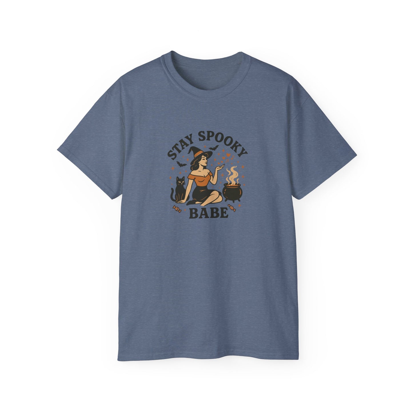 Spooky Halloween Unisex Tee, Stay Spooky Babe Shirt, Plus Size Halloween T-Shirt, Cute Witch Tee, Fall Festive Apparel