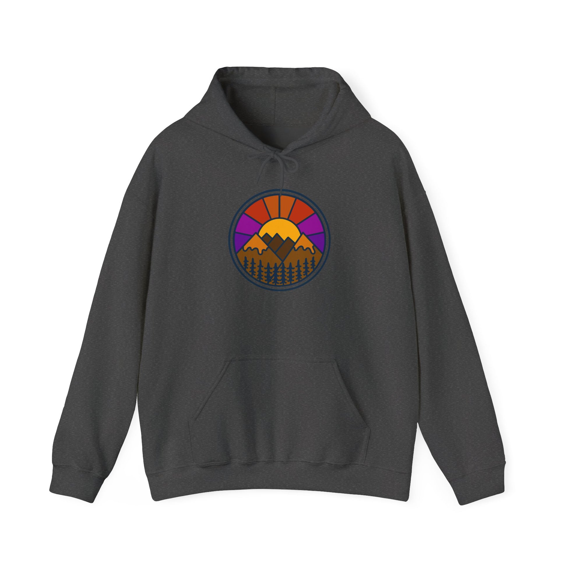 Sunset Mountains Hooded Sweatshirt | Unisex Heavy Blend | Cozy Sweatshirt for Nature Lovers | Perfect Gift for Outdoor Enthusiasts, [...] - MaisonThreadory