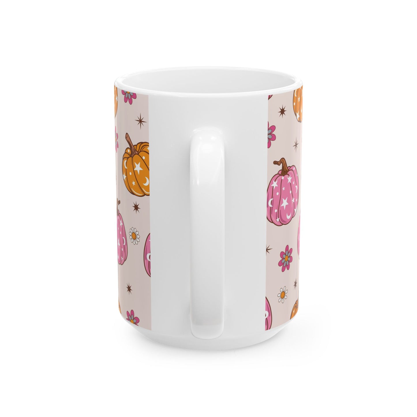 Cute Pumpkin Pattern Ceramic Mug - Fall Coffee/Tea Cup, Halloween Decor, Pumpkin Lover Gift, Autumn Celebration Mug, Harvest Season [...] - MaisonThreadory