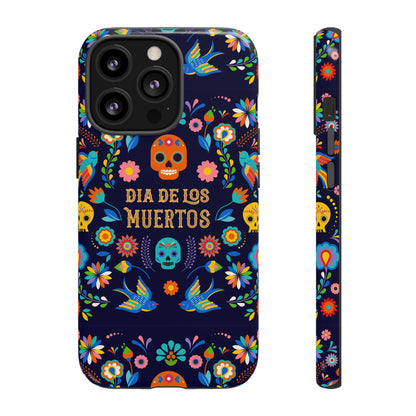 Colorful Dia de los Muertos Phone Case, Skull Design, Floral Phone Cover, Sugar Skull Accessories, Day of the Dead Gift