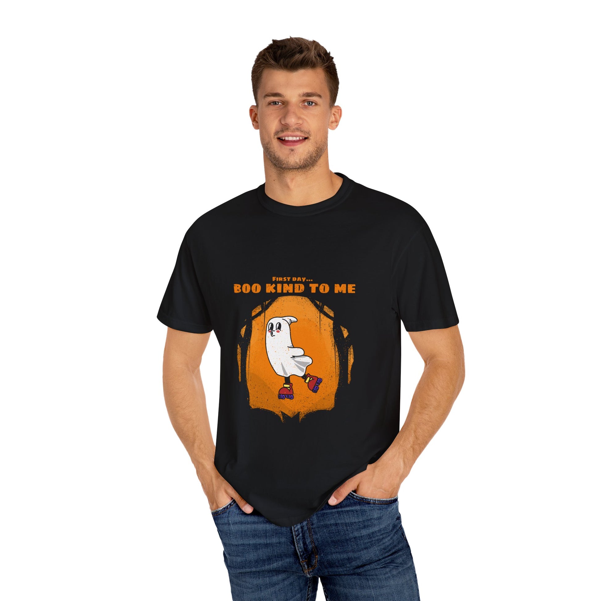 Playful Message T-Shirt: Boo Kind To Me, Funny Graphic Tee, Unisex Cotton Top, Casual Wear, Gift for Friends - MaisonThreadory