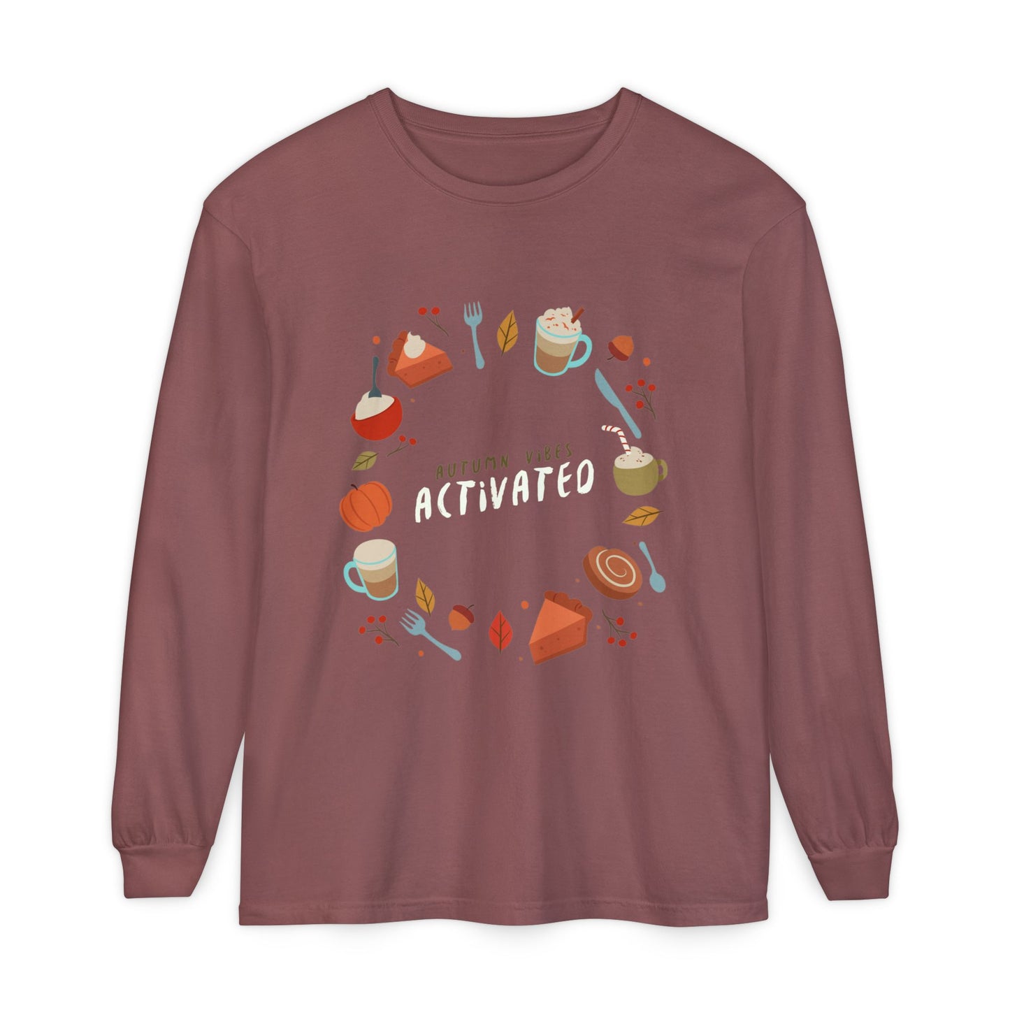 Autumn Vibes Long Sleeve T-Shirt, Cozy Fall Shirt, Unisex Fall Apparel, Thanksgiving Gift, Seasonal Fashion - MaisonThreadory
