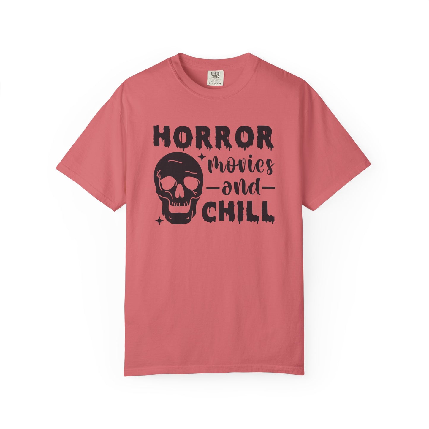 Horror Movies and Chill T-Shirt, Perfect for Halloween, Movie Nights, Gifts for Horror Fans, Unisex Graphic Tee, Soft Cotton Casual Wear