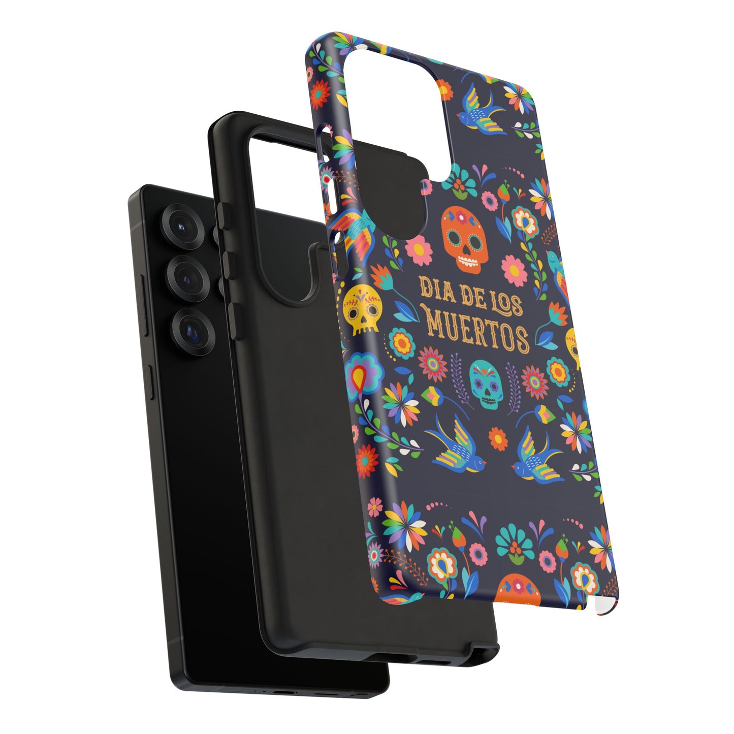 Colorful Dia de los Muertos Phone Case, Skull Design, Floral Phone Cover, Sugar Skull Accessories, Day of the Dead Gift