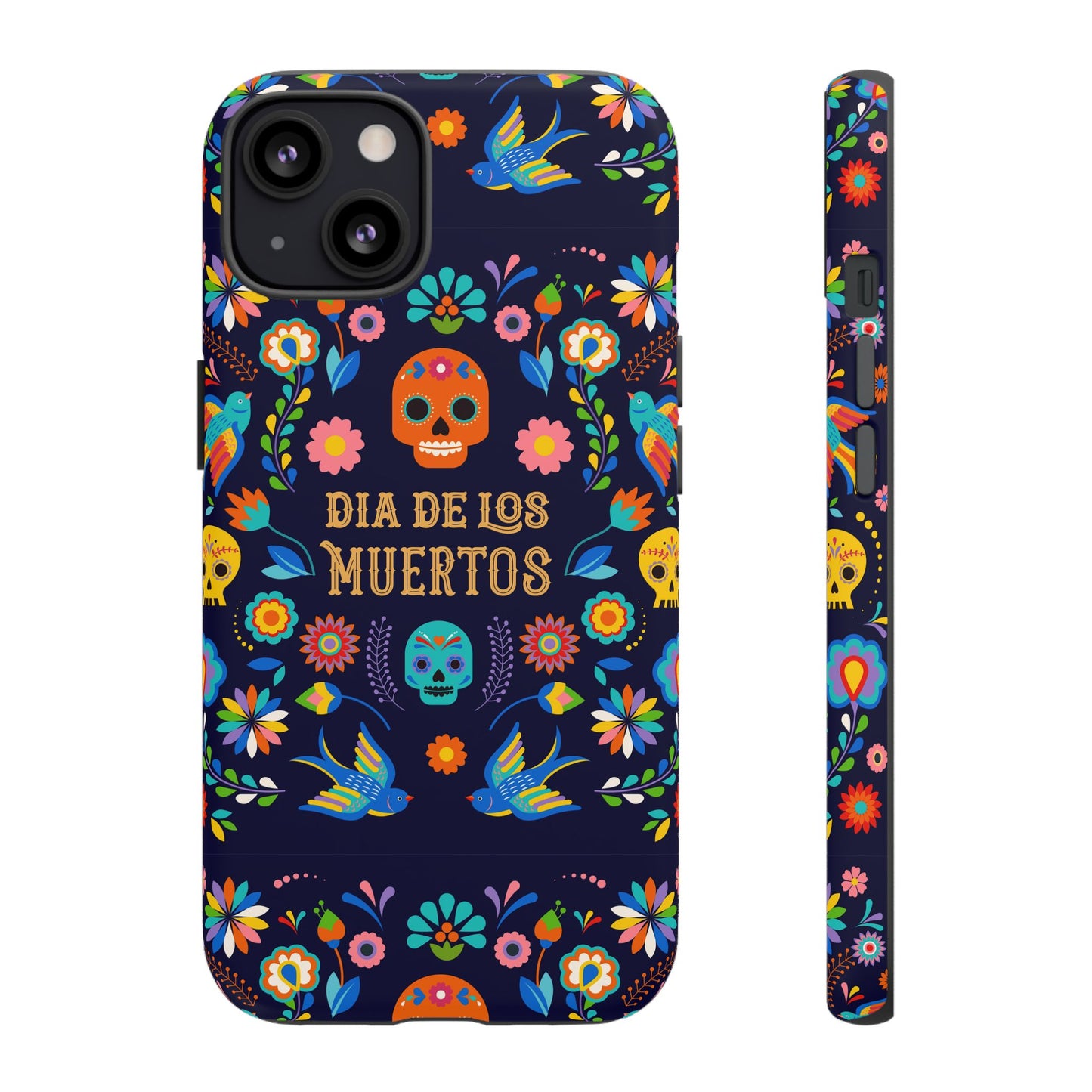 Colorful Dia de los Muertos Phone Case, Skull Design, Floral Phone Cover, Sugar Skull Accessories, Day of the Dead Gift