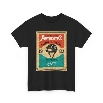 Vintage-Inspired Unisex Heavy Cotton Tee, Retro Graphic Tee, Authentic Long Track Shirt, Casual Vintage Wear, Gift for Racing Fans - MaisonThreadory