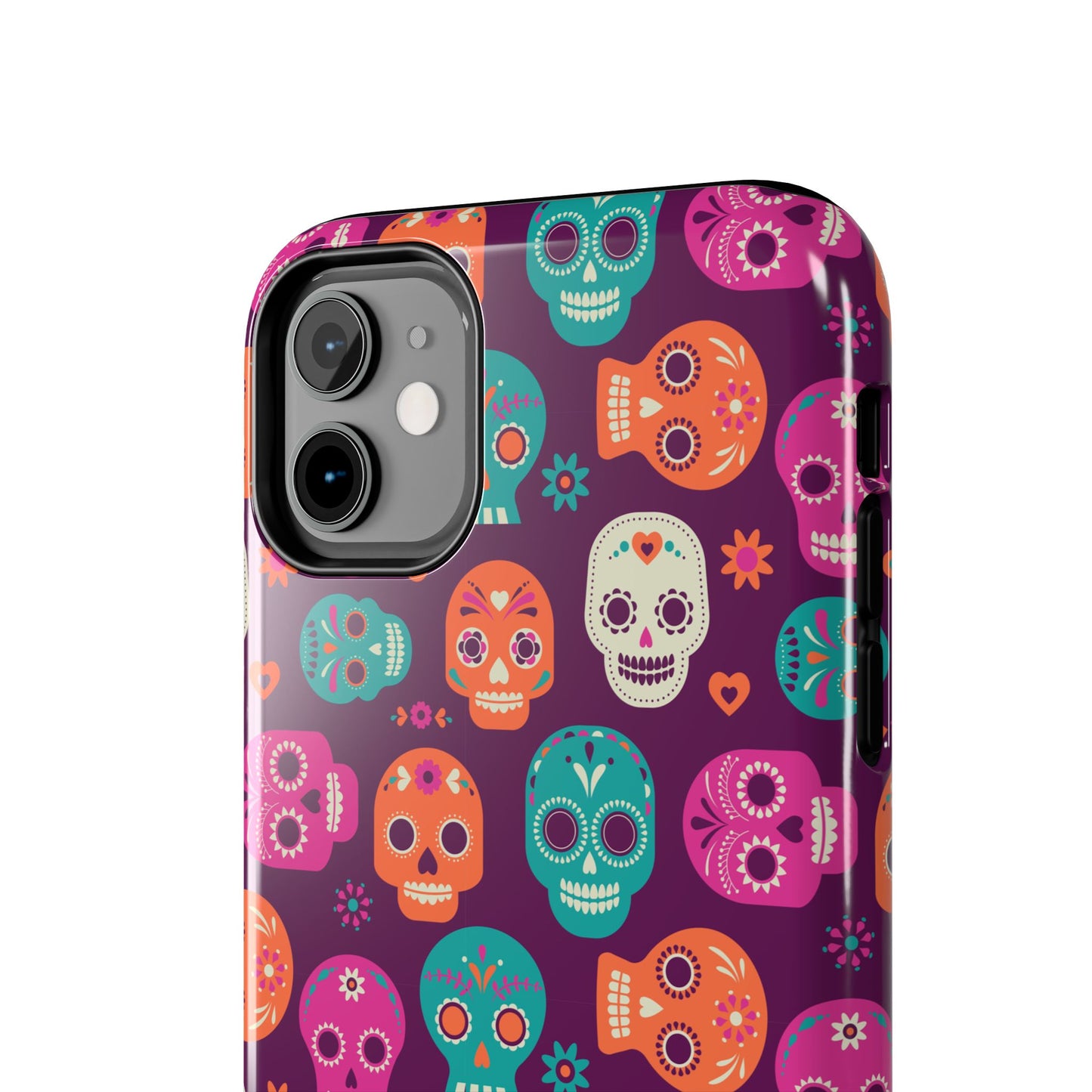 Colorful Skull Phone Case, Tough Cases for Halloween, Unique Phone Cover, Day of the Dead, Fun and Durable Accessories