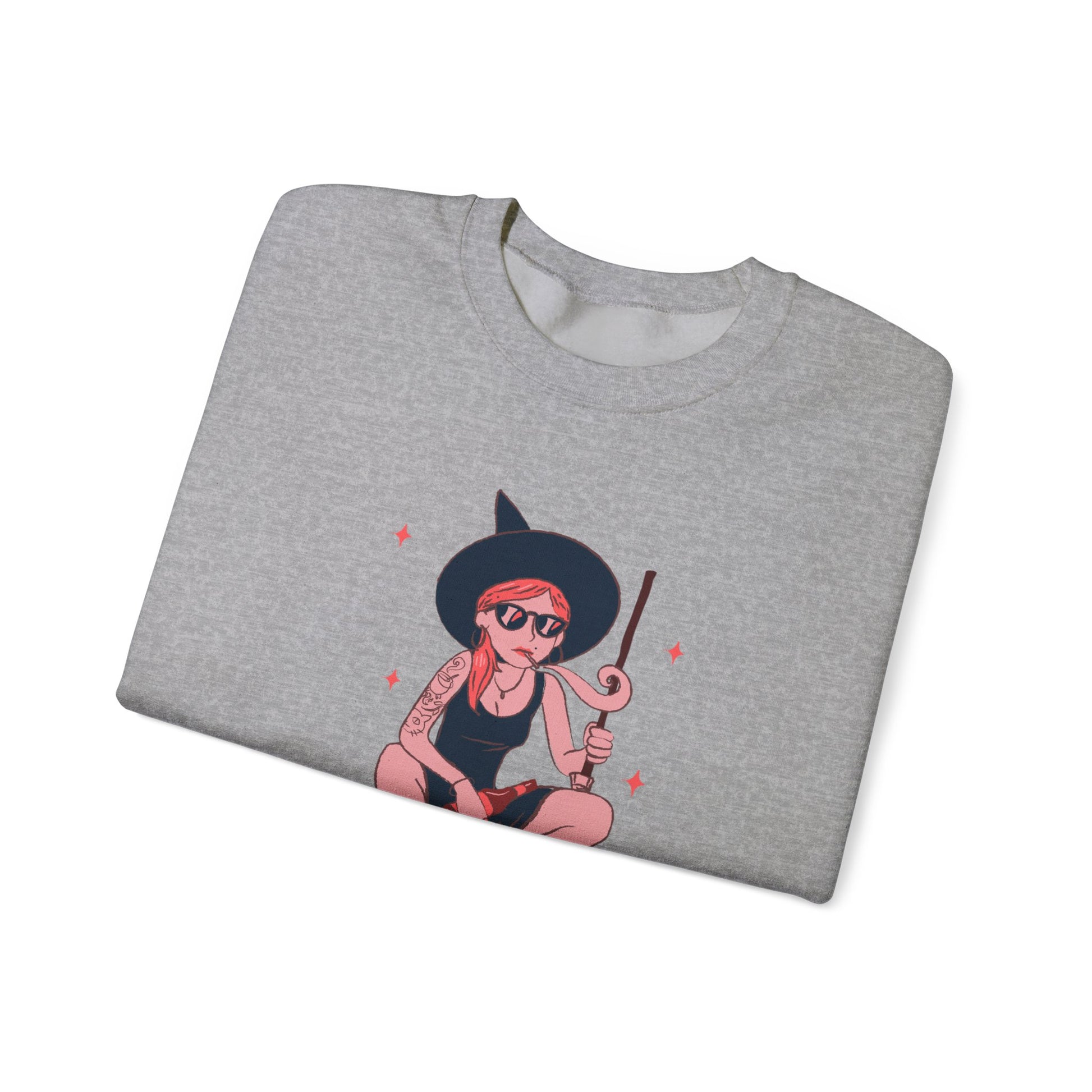 Witchy Vibes Crewneck Sweatshirt, Cozy Fashion, Unisex Sweatshirt, Gift for Her, Casual Wear, Halloween Apparel - MaisonThreadory