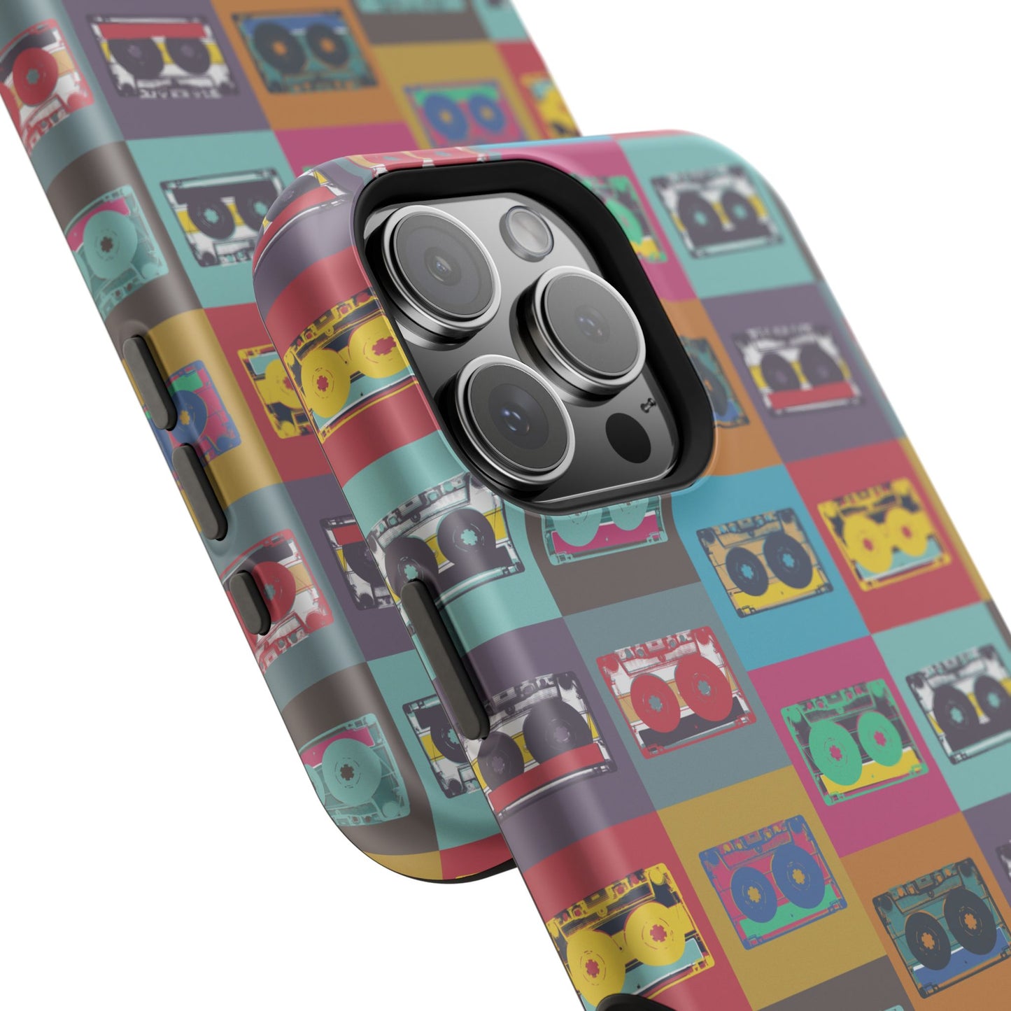 Retro Cassette Tape Phone Case, Vintage Style Tough Case, Music Lover Gift, Funky Tech Accessory, Fun Phone Cover