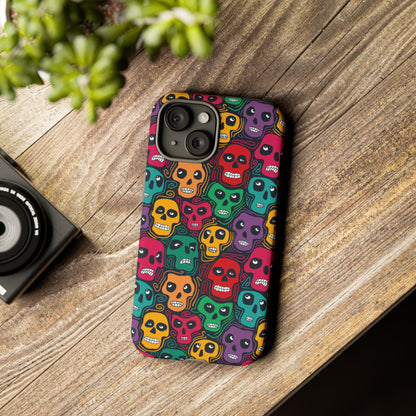 Phone Case, Day of the Dead Tough Case Phone, Mexican Skull Phone Cover, Floral Skeleton Phone Protector, Sugar Skull iPhone Case, Tough
