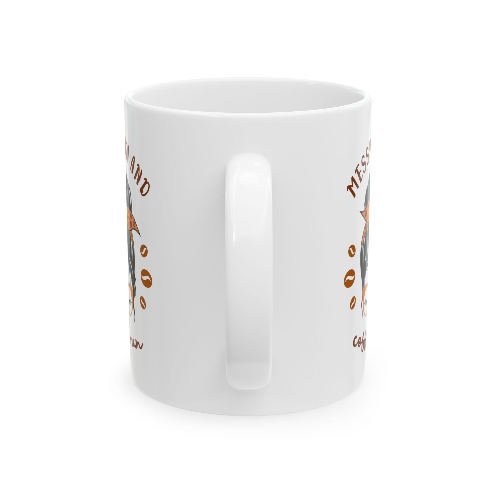 Ceramic Mug with Messy Hair and Coffee Vibes, Funny Gift for Coffee Lovers, Cute Kitchen Decor, Perfect for Birthdays, Holidays, [...] - MaisonThreadory