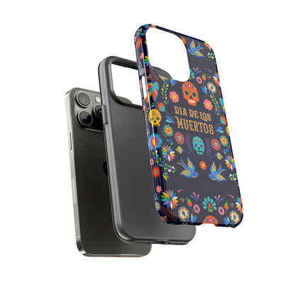 Colorful Dia de los Muertos Phone Case, Skull Design, Floral Phone Cover, Sugar Skull Accessories, Day of the Dead Gift
