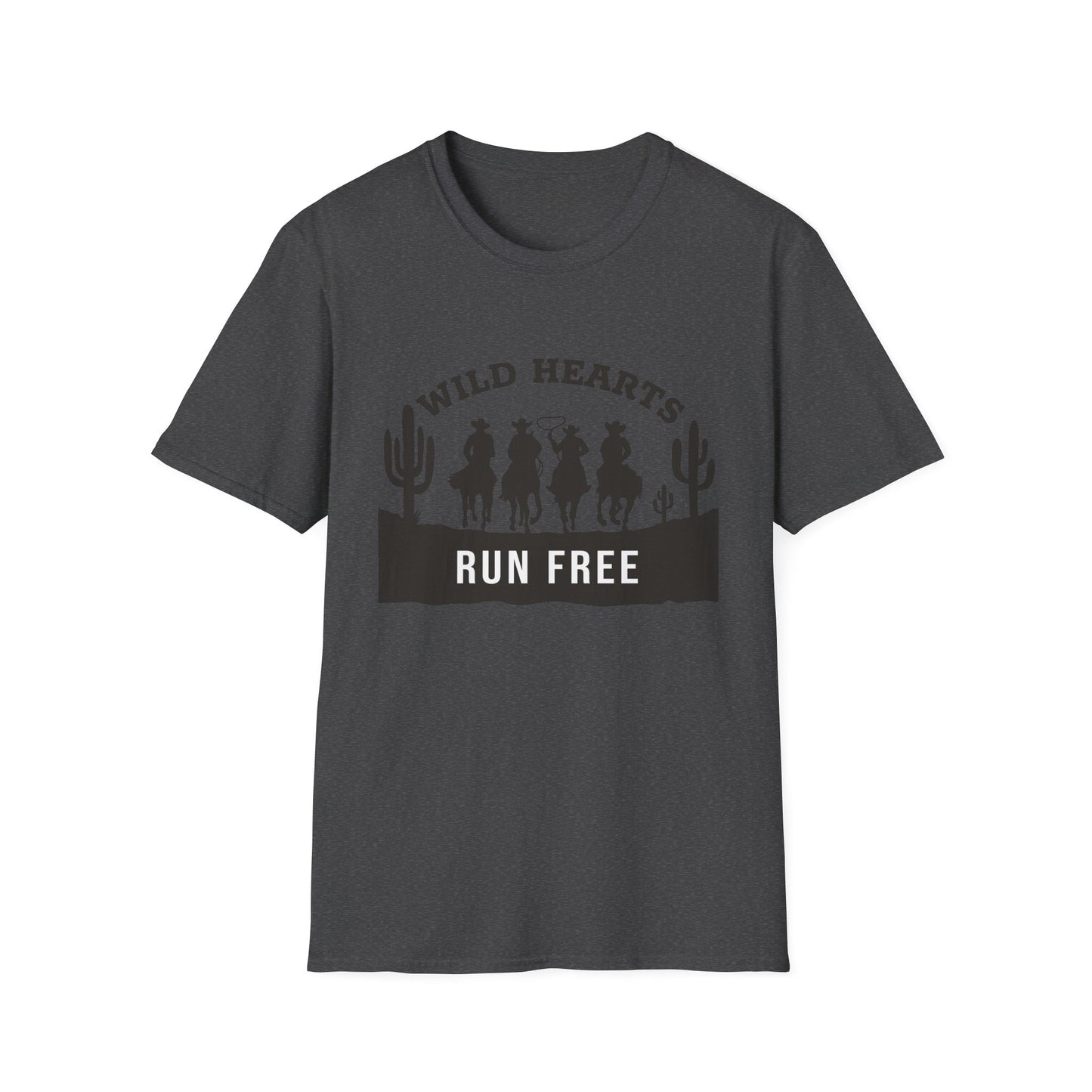 Wild Hearts Run Free T‑Shirt — Western Cowboy Rodeo Graphic Tee