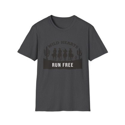 Wild Hearts Run Free T‑Shirt — Western Cowboy Rodeo Graphic Tee