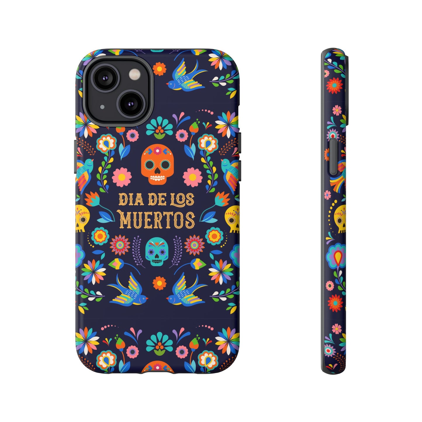 Colorful Dia de los Muertos Phone Case, Skull Design, Floral Phone Cover, Sugar Skull Accessories, Day of the Dead Gift