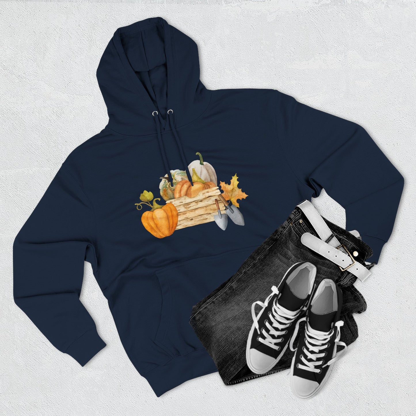 Autumn Harvest Fleece Hoodie, Cozy Fall Sweatshirt, Pumpkin Hoodie, Seasonal Apparel, Gift for Thanksgiving
