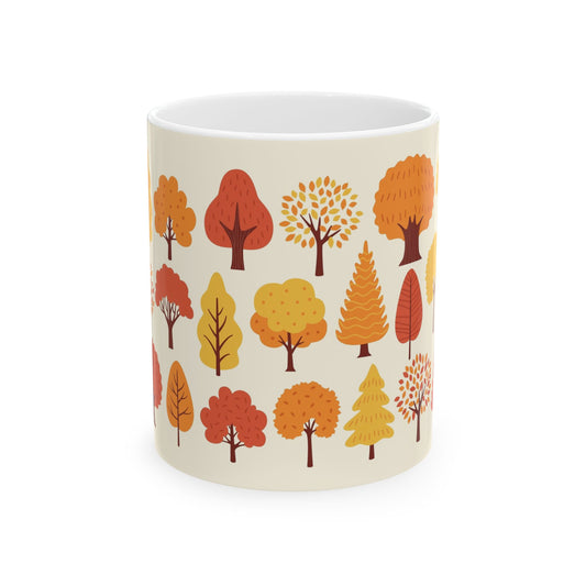 Autumn Forest Ceramic Mug | Cozy Fall Drinkware, Gift for Tea Lovers, Coffee Mug, Nature-Themed Mug, Seasonal Home Decor - MaisonThreadory