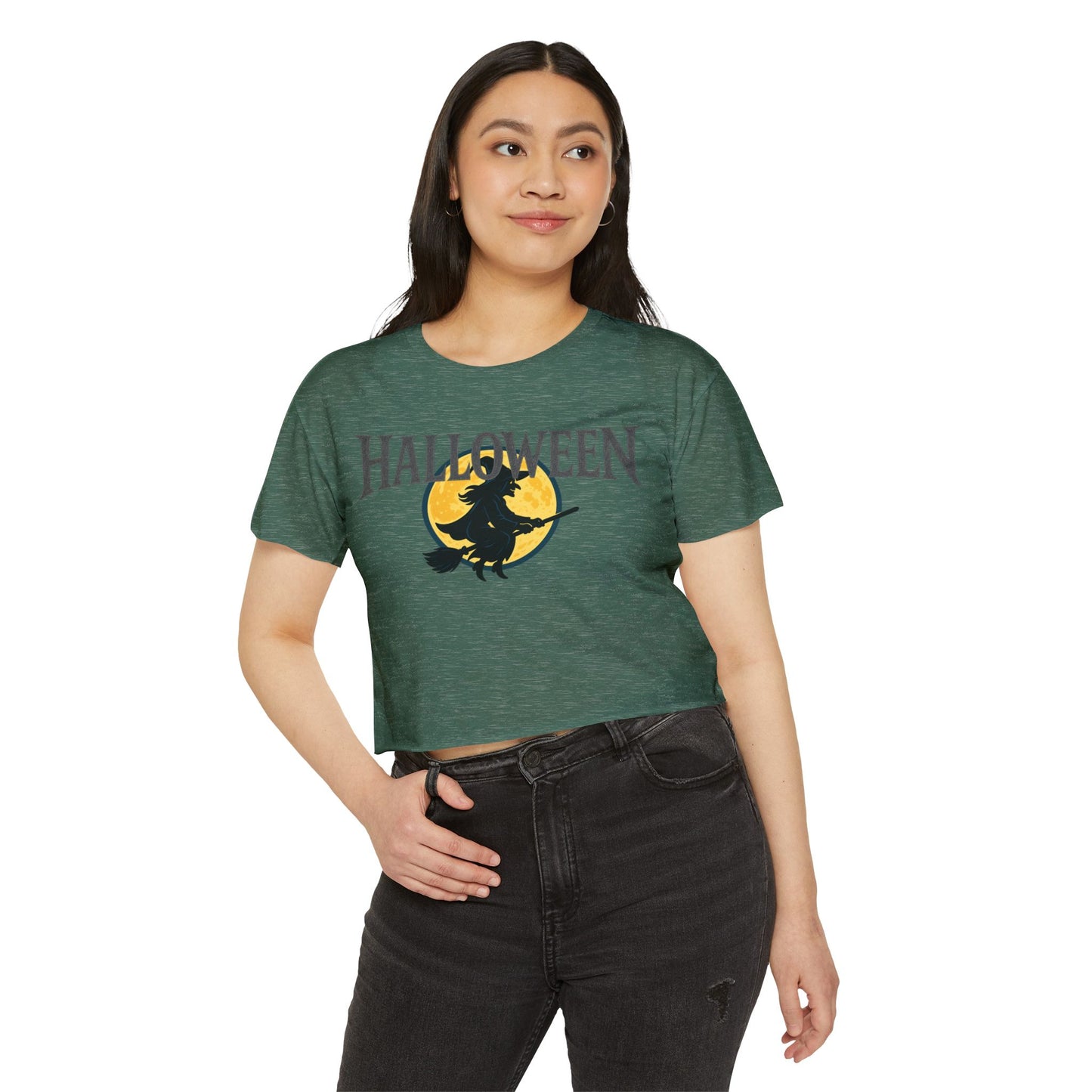 Halloween Witch Women's Festival Crop Top, Halloween Crop Tee, Witchy Outfit, Fall Fashion, Halloween Party Shirt, Cute Festival Clothing