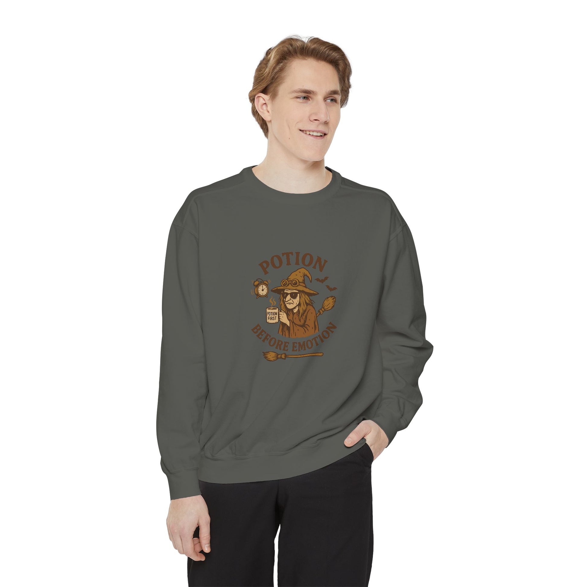 Potion Before Emotion Sweatshirt | Unisex Magical Sweatshirt for Cozy Days, Witchy Gifts, Halloween Apparel, Birthday Present, [...] - MaisonThreadory
