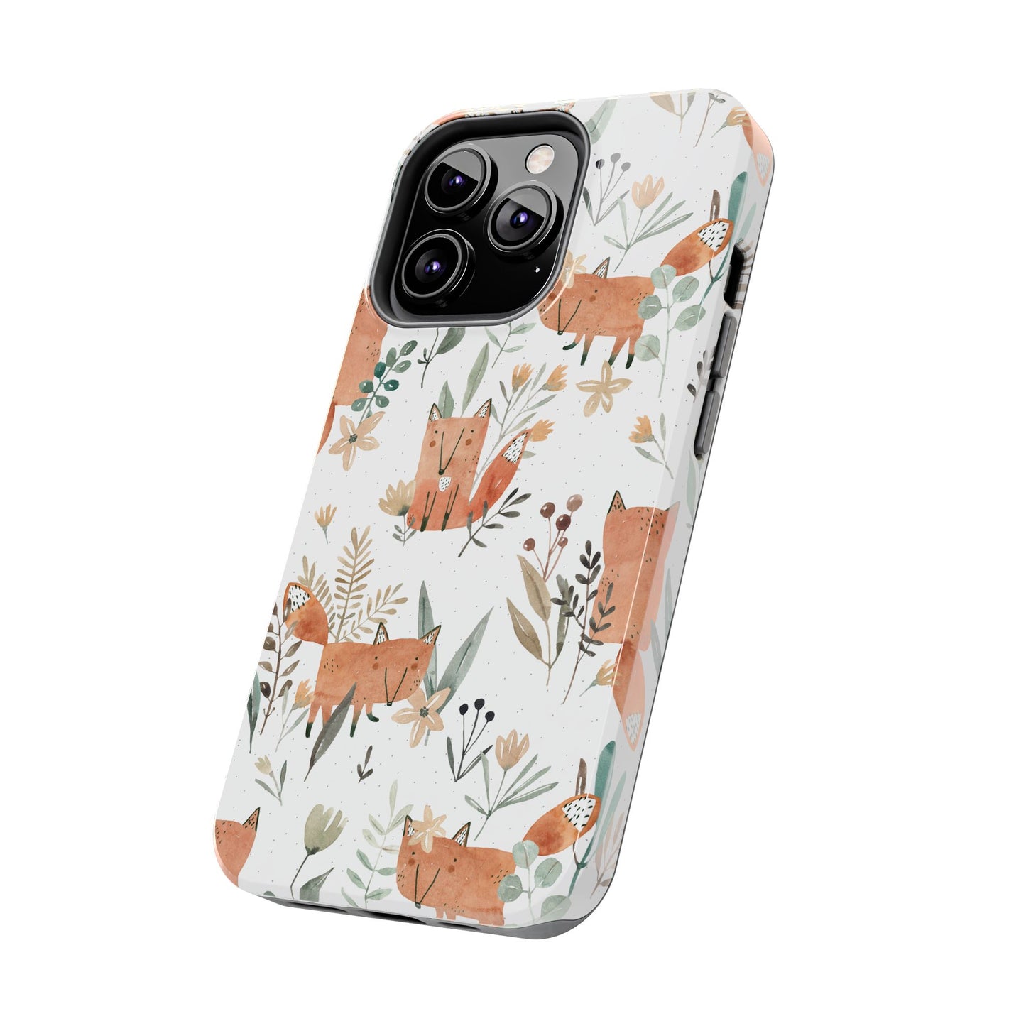 Floral Fox Phone Case, Tough Phone Cases for Nature Lovers, Cute Animal Phone Cover, Gift for Friends, Wildflower Design