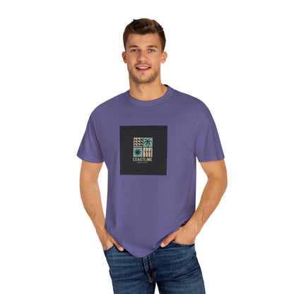 Coastline T-Shirt, Unisex Garment-Dyed Tee, Casual Summer Wear, Coastal Vibes, Beach Day Apparel, Vacation Essential - MaisonThreadory