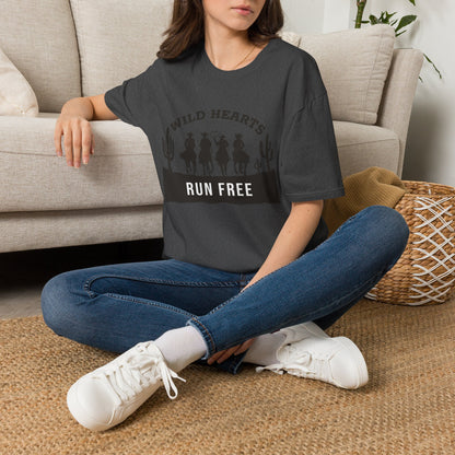 Wild Hearts Run Free T‑Shirt — Western Cowboy Rodeo Graphic Tee