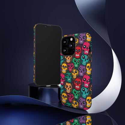 Phone Case, Day of the Dead Tough Case Phone, Mexican Skull Phone Cover, Floral Skeleton Phone Protector, Sugar Skull iPhone Case, Tough