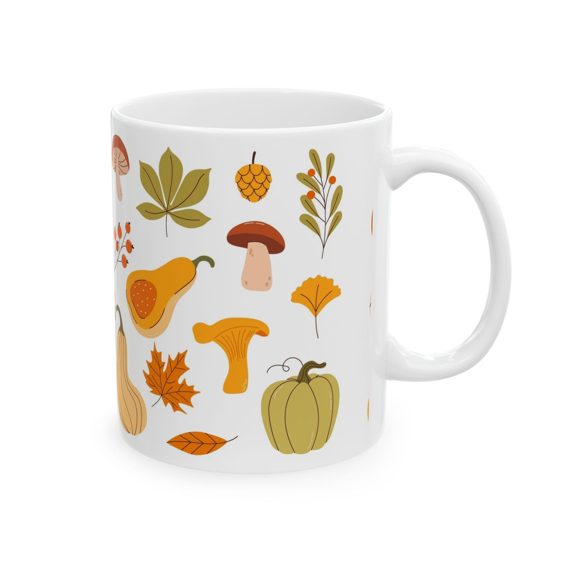 Fall Harvest Ceramic Mug - Cozy Autumn Vibes, Pumpkin Spice Lover Gift, Thanksgiving Coffee Cup, Seasonal Home Decor - MaisonThreadory