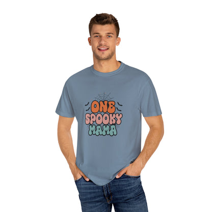 Unisex Halloween T-Shirt, One Spooky Mama Tee, Casual Fall Apparel, Gift for Moms, Halloween Festivities, Spooky Season Shirt