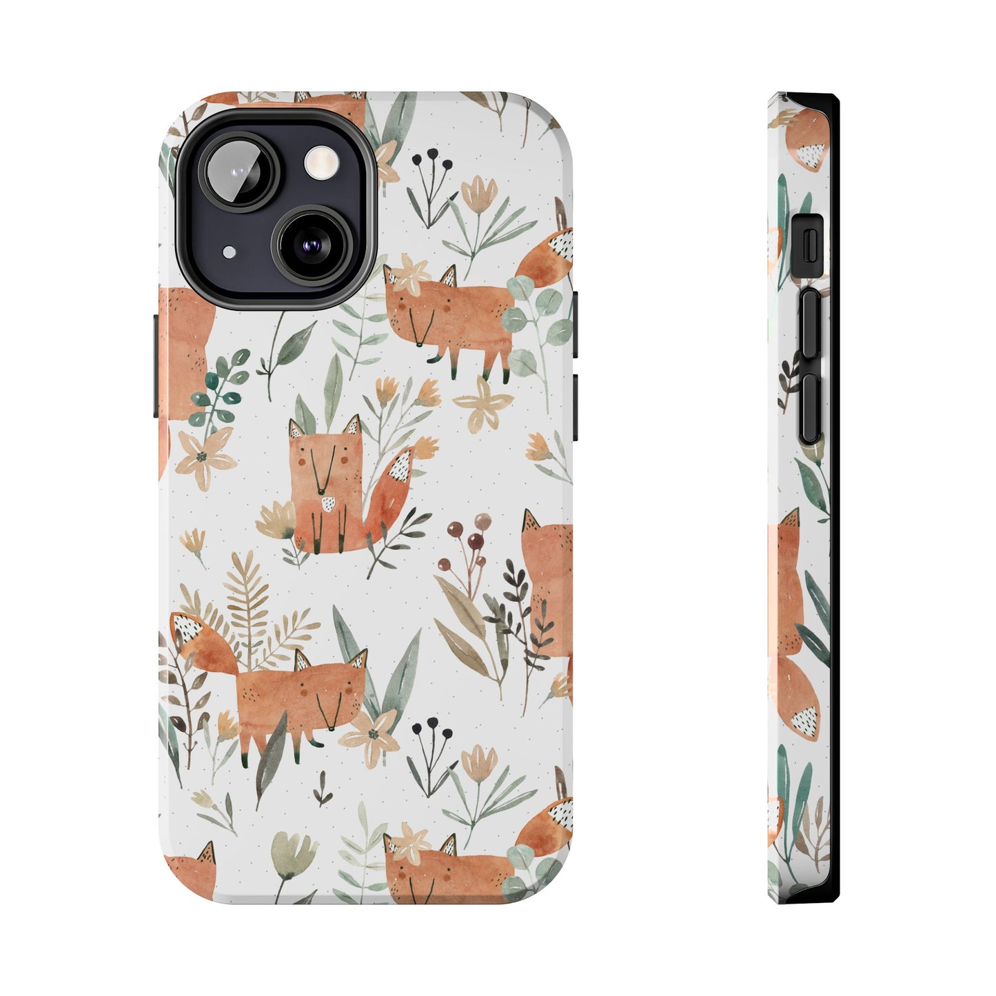 Floral Fox Phone Case, Tough Phone Cases for Nature Lovers, Cute Animal Phone Cover, Gift for Friends, Wildflower Design