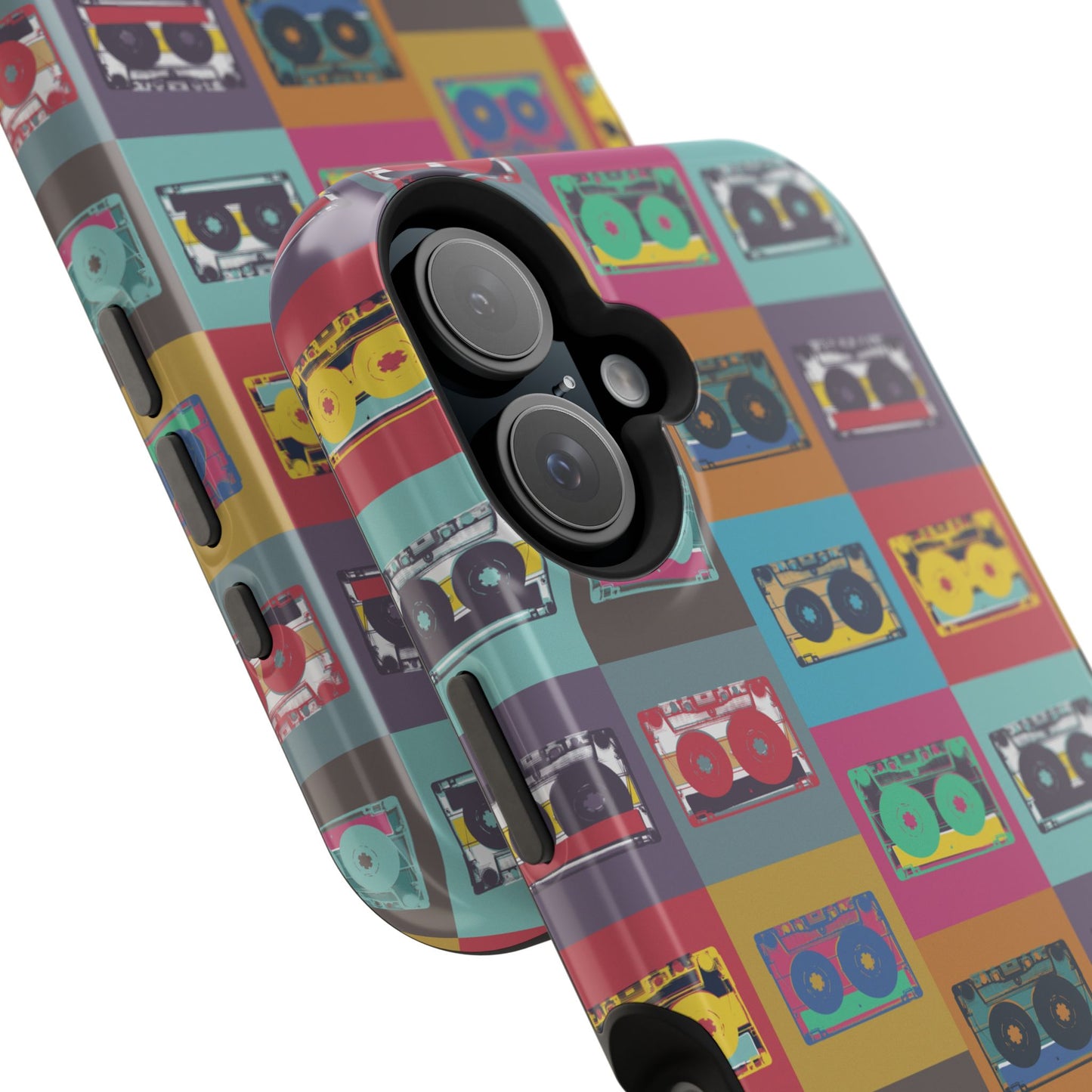 Retro Cassette Tape Phone Case, Vintage Style Tough Case, Music Lover Gift, Funky Tech Accessory, Fun Phone Cover