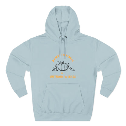 Autumn Wishes Fleece Hoodie, Cozy Fall Hoodie, Pumpkin Hoodie, Halloween Sweatshirt, Gift for Her, Seasonal Fashion - MaisonThreadory