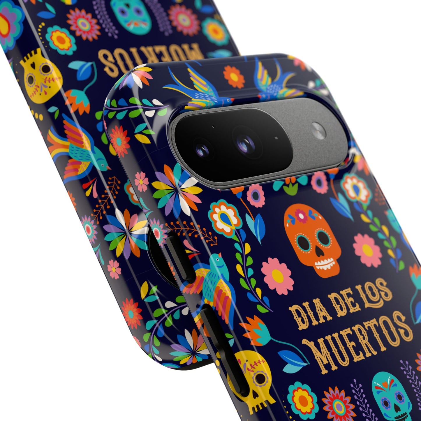 Colorful Dia de los Muertos Phone Case, Skull Design, Floral Phone Cover, Sugar Skull Accessories, Day of the Dead Gift