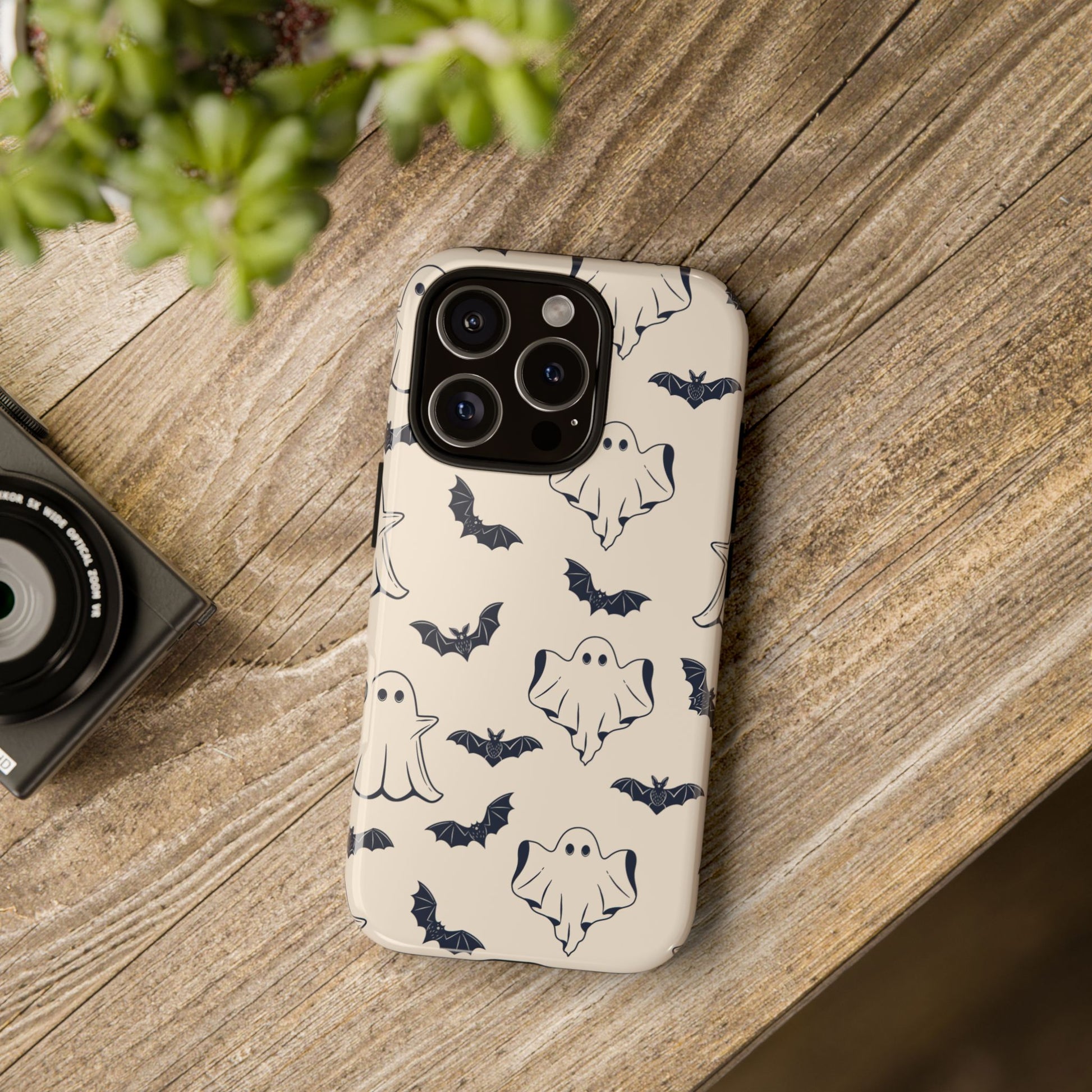 Halloween Phone Case, Ghosts and Bats, Cute Phone Cover, Spooky Accessories, Fall Decor, Gifts for Her, Halloween Party - MaisonThreadory