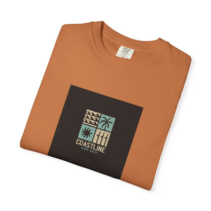 Coastline T-Shirt, Unisex Garment-Dyed Tee, Casual Summer Wear, Coastal Vibes, Beach Day Apparel, Vacation Essential - MaisonThreadory