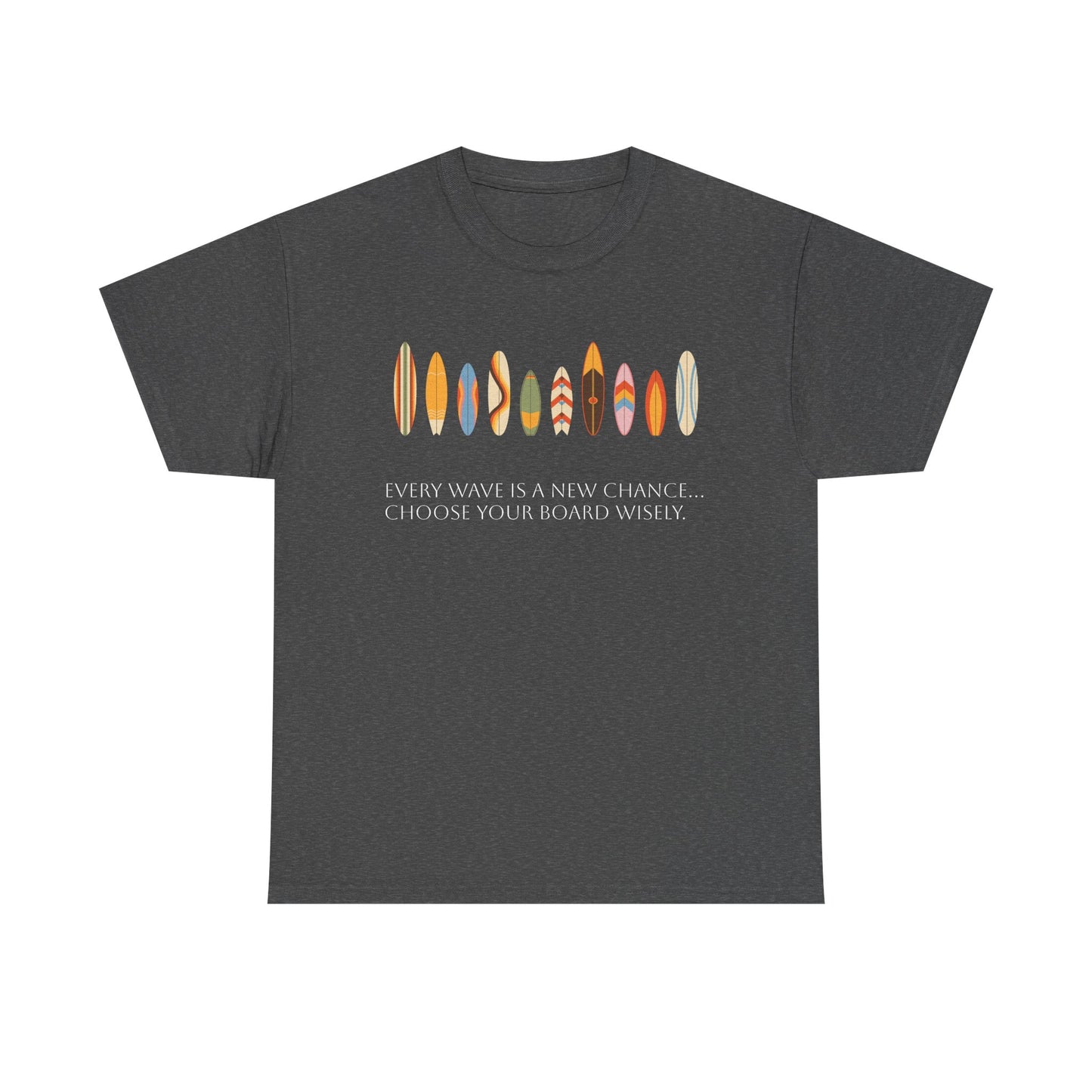 Surf Vibes Unisex Heavy Cotton Tee | Chill Beachwear, Casual Summer Shirt, Gift for Surf Lovers, Vacation Outfit, Everyday Wear - MaisonThreadory