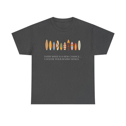 Surf Vibes Unisex Heavy Cotton Tee | Chill Beachwear, Casual Summer Shirt, Gift for Surf Lovers, Vacation Outfit, Everyday Wear - MaisonThreadory