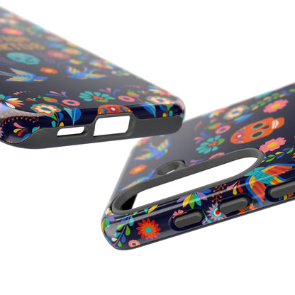 Colorful Dia de los Muertos Phone Case, Skull Design, Floral Phone Cover, Sugar Skull Accessories, Day of the Dead Gift