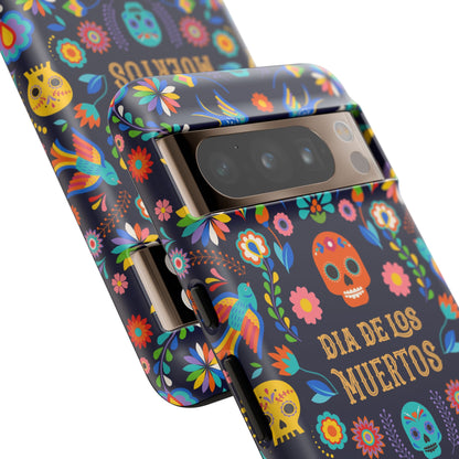 Colorful Dia de los Muertos Phone Case, Skull Design, Floral Phone Cover, Sugar Skull Accessories, Day of the Dead Gift