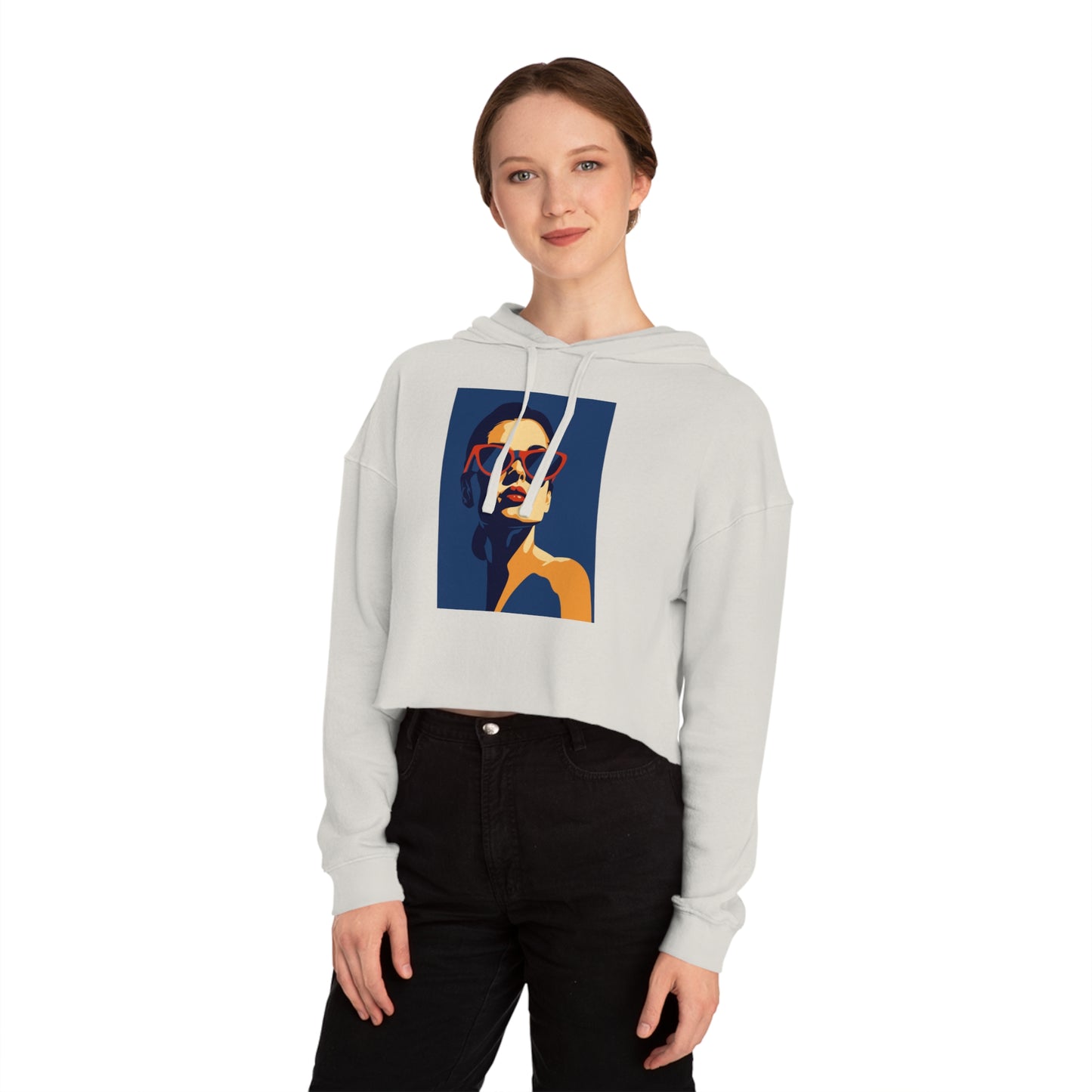 Chic Women's Cropped Hooded Sweatshirt, Trendy Fashion, Perfect for Casual Outings, Summer Nights, Gift for Her, Stylish Layering