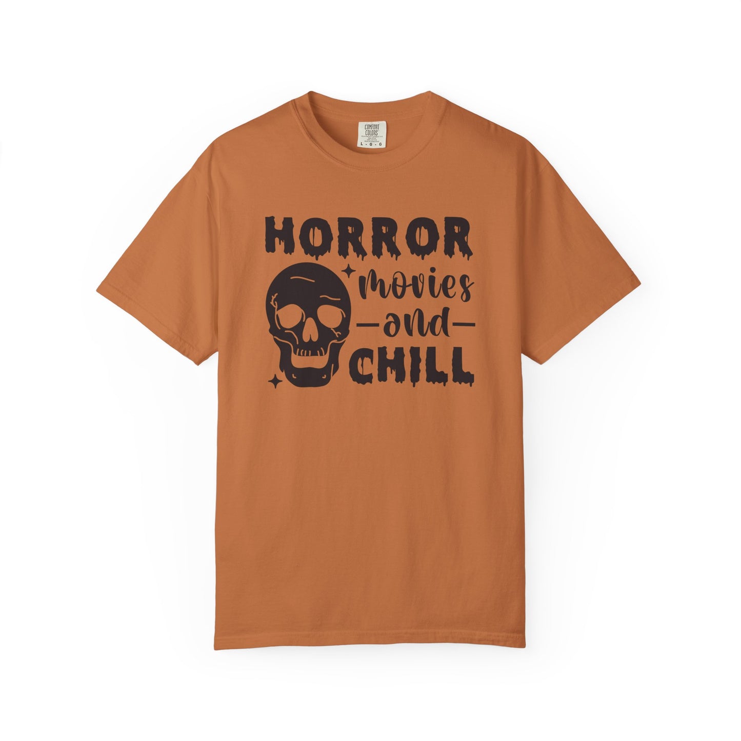 Horror Movies and Chill T-Shirt, Perfect for Halloween, Movie Nights, Gifts for Horror Fans, Unisex Graphic Tee, Soft Cotton Casual Wear