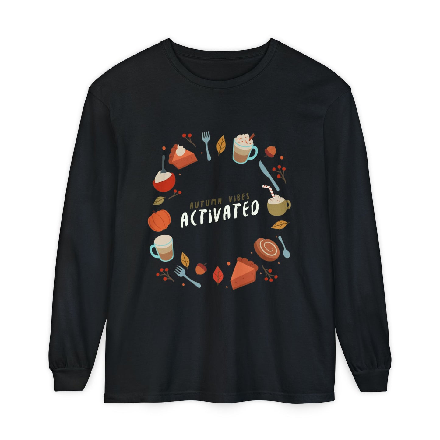 Autumn Vibes Long Sleeve T-Shirt, Cozy Fall Shirt, Unisex Fall Apparel, Thanksgiving Gift, Seasonal Fashion - MaisonThreadory