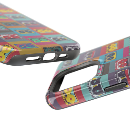 Retro Cassette Tape Phone Case, Vintage Style Tough Case, Music Lover Gift, Funky Tech Accessory, Fun Phone Cover