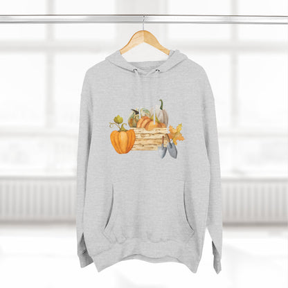 Autumn Harvest Fleece Hoodie, Cozy Fall Sweatshirt, Pumpkin Hoodie, Seasonal Apparel, Gift for Thanksgiving